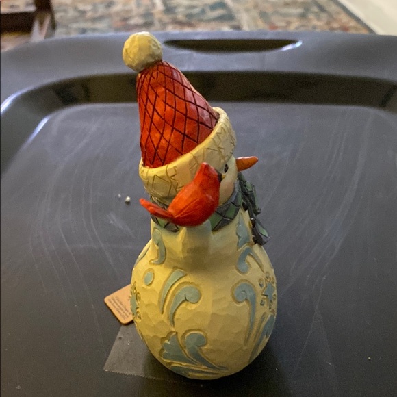 Jim Shore Snowman with Red Hat and Green Scarf - Picture 3 of 4